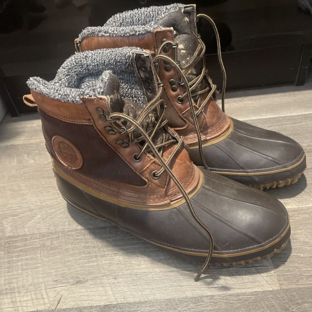 HH Brown Mens Duck Boots 10 Thinsulate Insulated Waterproof Steel Shank Winter